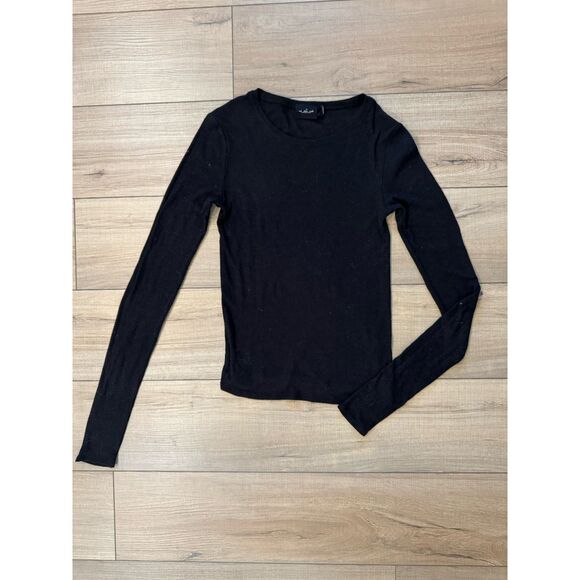 Urban Outfitters Tops - Urban Outfitters Ribbed Long Sleeve Top Black Out From Under Medium Y2K Minimal